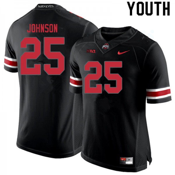 Ohio State Buckeyes #25 Xavier Johnson Youth NCAA Jersey Blackout
